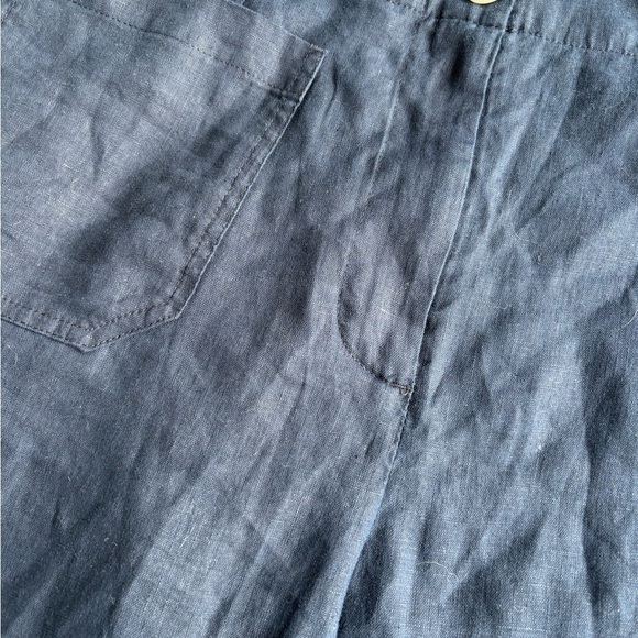 Quince European 100% Linen Patch Pocket Wide Leg Pant Size 10 - Picture 4 of 9